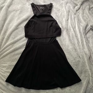 Black dress with mesh in the middle